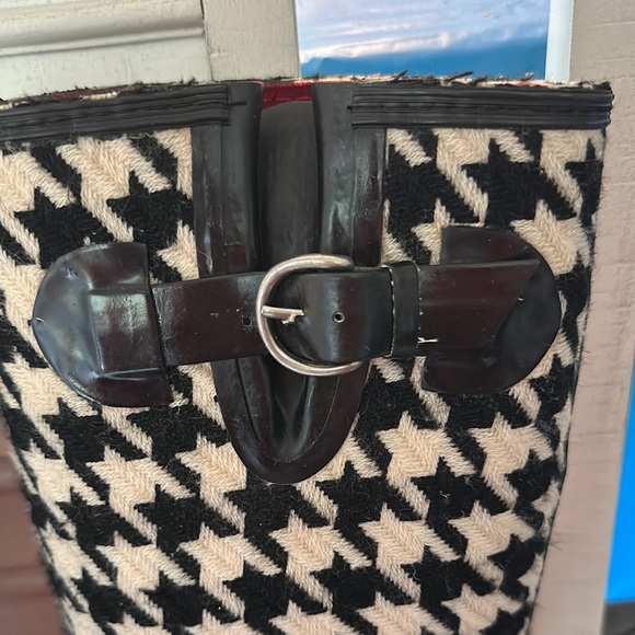 Banana Republic Houndstooth Winter Boots Black and White GUC SZ 6 - Picture 4 of 9